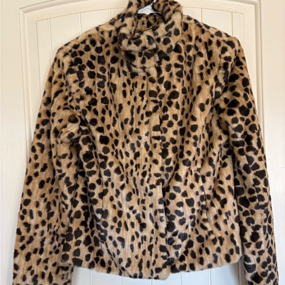 Merona Jackets & Blazers - Merona Leopard Print Teddy Jacket